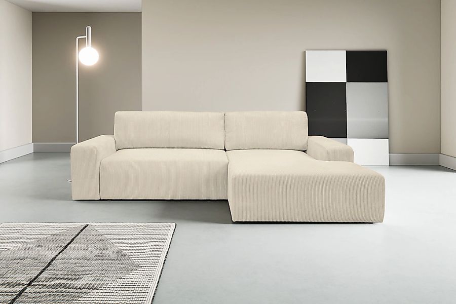 WERK2 Ecksofa "Rotterdam-L, kuschelweicher Cord oder Breitcord, L-Form, Bre günstig online kaufen