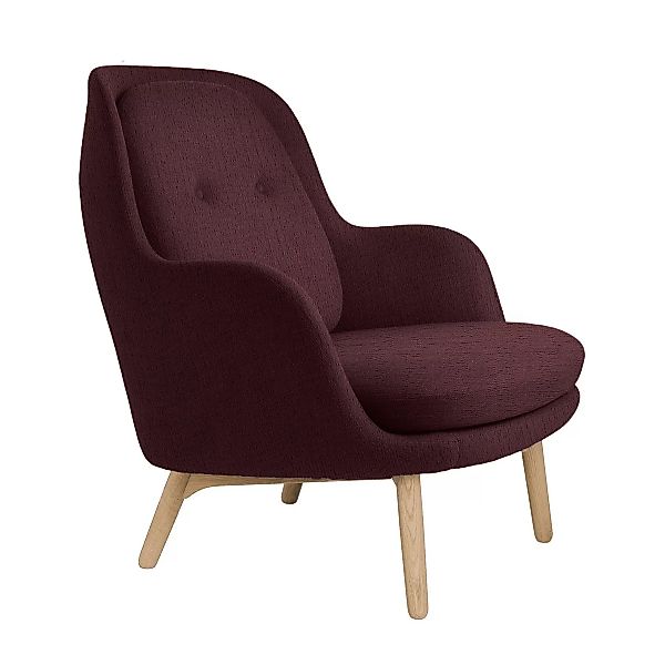 Fritz Hansen - Fri™ JH5 Sessel mit Eichengestell - rot/Stoff Christianshavn günstig online kaufen