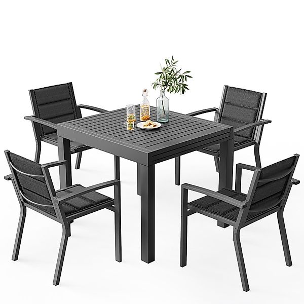 HOMALL Gartentisch Gartentisch Aluminium Ausziehtisch 80/160 günstig online kaufen