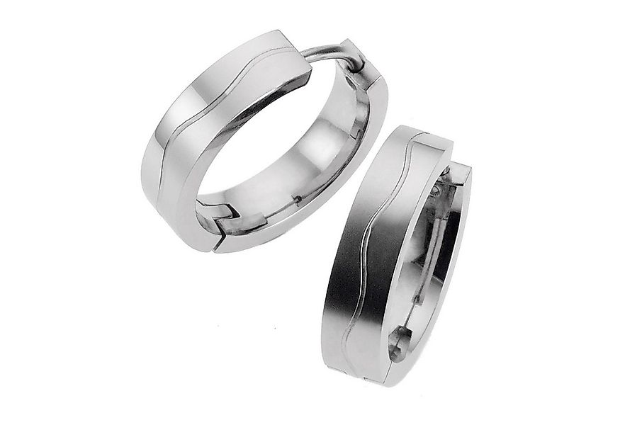 Zeeme Paar Creolen Edelstahl glanz/matt 18mm Durchmesser günstig online kaufen