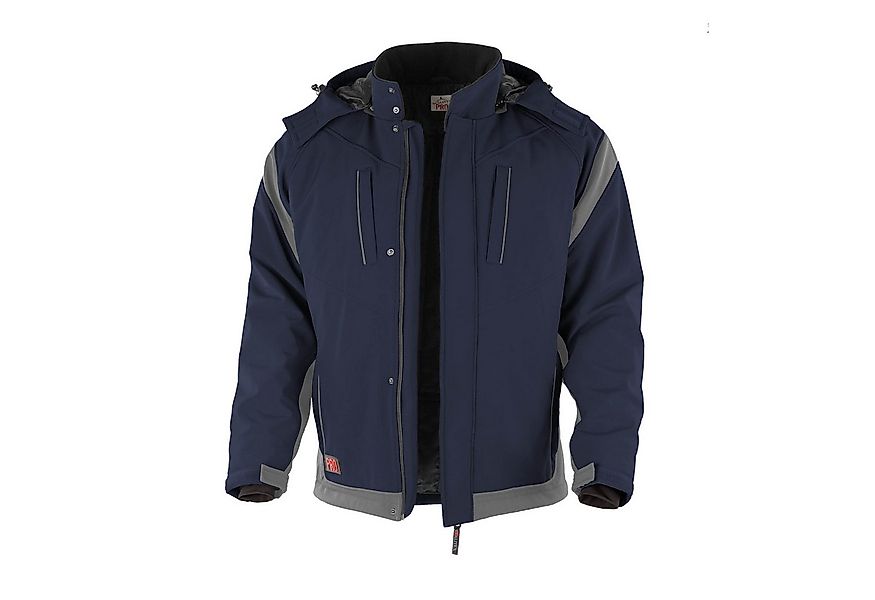 Qualitex Workwear Winterjacke Softshelljacke "PRO" marine/grau, Gr. 4XL günstig online kaufen