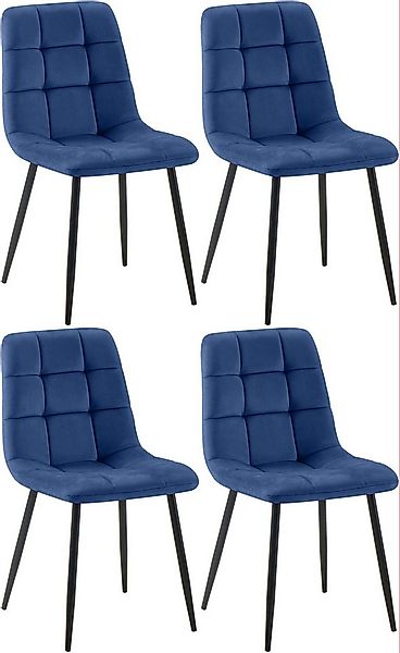 CLP Esszimmerstuhl Antibes (4er Set, 4 St), Samtbezüge, gepolstert mit Meta günstig online kaufen