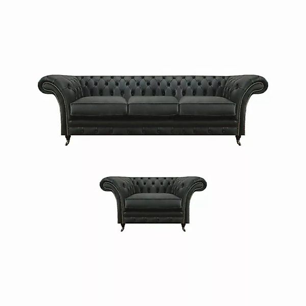 JVmoebel Chesterfield-Sofa Dreisitzer Sofa Modern Sessel Chesterfield Polst günstig online kaufen