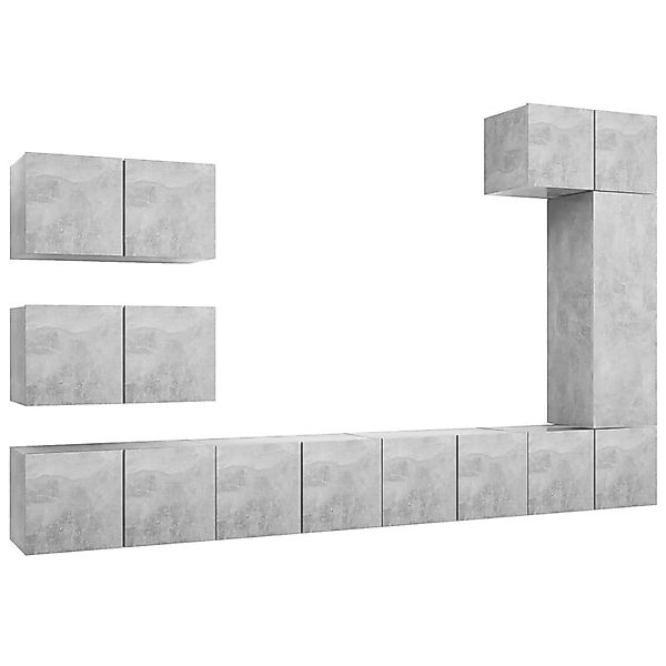 VidaXL 8-tlg. TV-Schrank-Set Betongrau Holzwerkstoff 2 günstig online kaufen