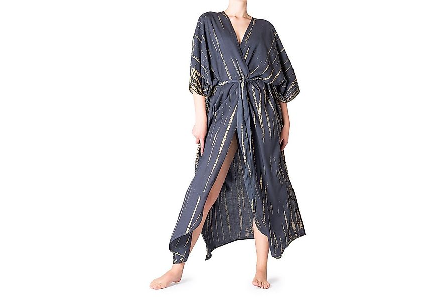PANASIAM Tunikakleid Damen Kimono Maxi Strandkleid aus natürlicher Viskose günstig online kaufen