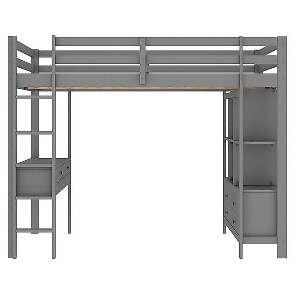 Gotagee Hochbett 140x200cm Kinderhochbett Gästebett Einzelbett Massivholzbe günstig online kaufen