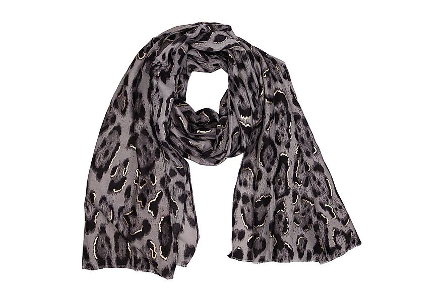 MIRROSI Modeschal weicher Schal kurz Fransen, ca.85x180cm, (Leo Leopard Her günstig online kaufen