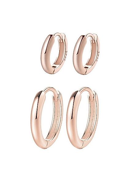 Hey Happiness Creolen-Set Layer Silber 925 Damen klein, 2 Paare, 4-tlg., Ba günstig online kaufen