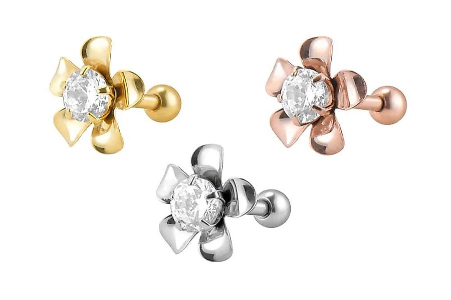 PIERCINGLINE Piercing-Set Chirurgenstahl Ohrpiercing BLUME + günstig online kaufen