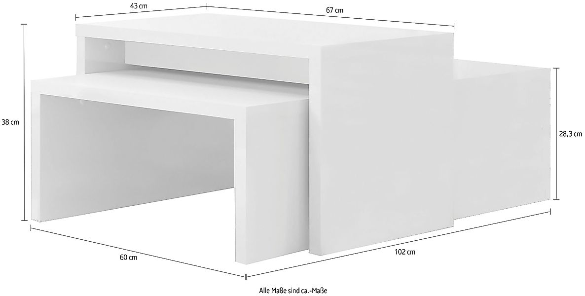 Places of Style Couchtisch "Piano", UV lackiert, 2-er Set günstig online kaufen