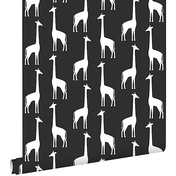 ESTAhome Tapete Giraffen Schwarz-Weiß 0,53 x 10,05 m 139062 günstig online kaufen