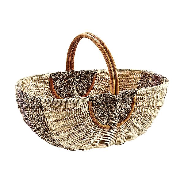 Kobolo Einkaufskorb Rattankorb natur mit braunem günstig online kaufen