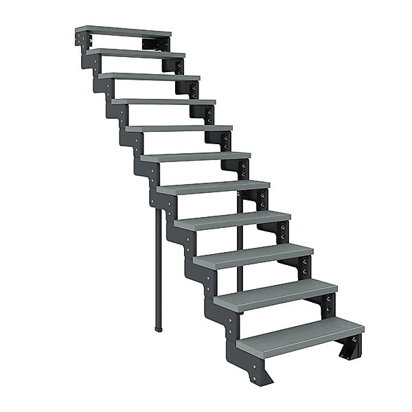 Dolle Außentreppe Gardentop Anthrazit 11 Stufen 100 cm Grau Ohne Geländer günstig online kaufen