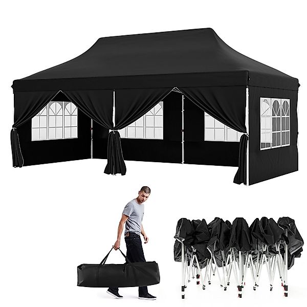 KOMFOTTEU Pavillon, Faltpavillon 3x6m, höhenverstellbar mit günstig online kaufen