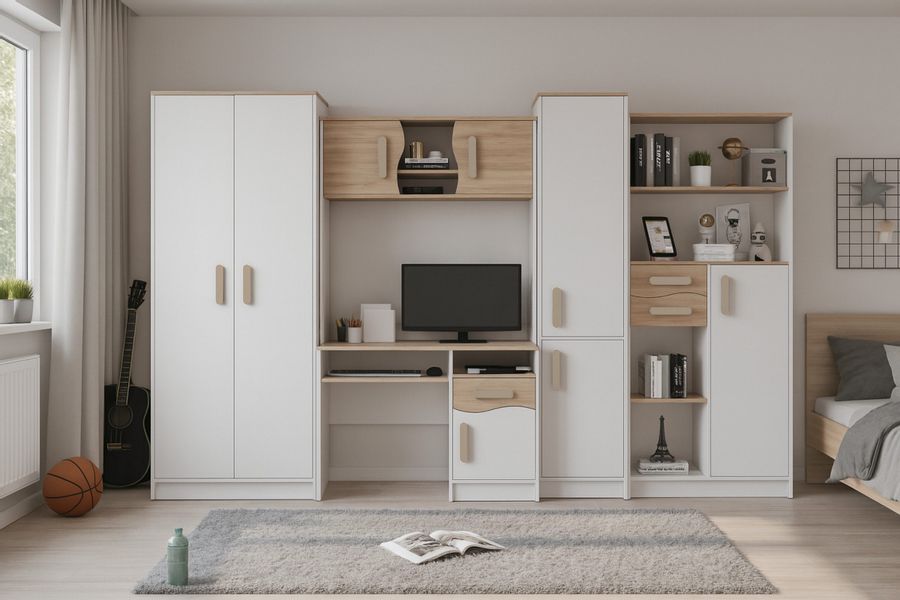 Deine Möbel 24 Jugendzimmer-Set MIKI Jugend-Schrankwand günstig online kaufen