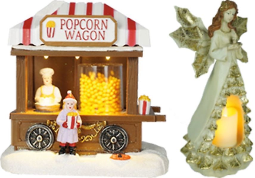 e4fun Dekofigur Weihnachtsdorf: Weihnachtsengel mit LED Licht, batteriebetr günstig online kaufen