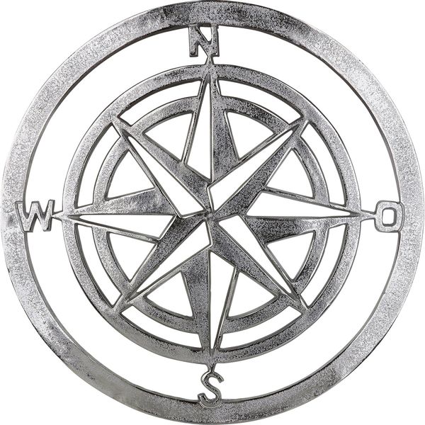 GILDE Wanddekoobjekt Wandrelief Windrose, silber (1 günstig online kaufen