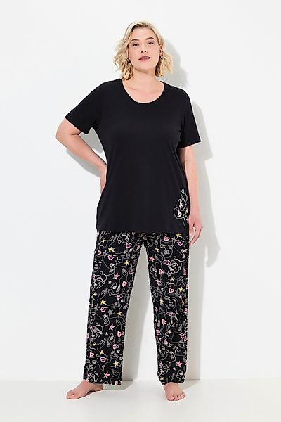 Ulla Popken Pyjama Pyjama Zweiteiler Scribble-Herz günstig online kaufen