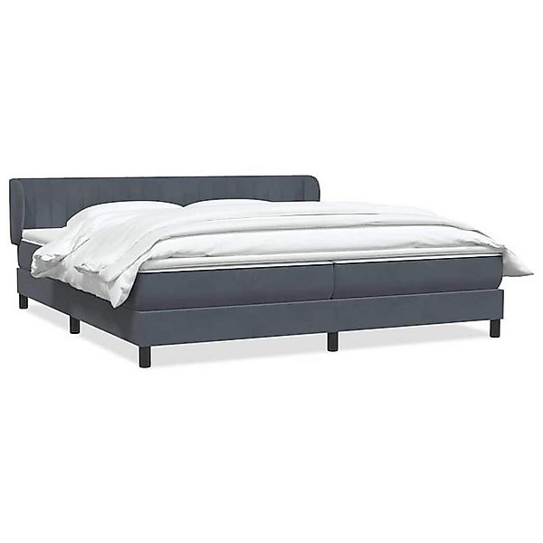 vidaXL Boxspringbett, Boxspringbett mit Matratzen Dunkelgrau 200x210 cm Sam günstig online kaufen