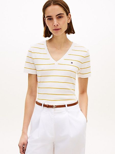 Tommy Hilfiger T-Shirt SLIM CODY V-NECK SHORT SLEEVE aus Baumwolle, Logosti günstig online kaufen