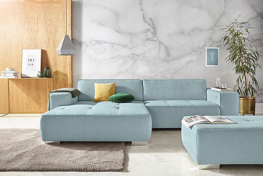 Home affaire Ecksofa "Sapporo L-Form" wahlweise Bettfunktion oder Sitztiefe günstig online kaufen