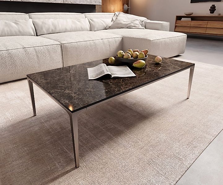 Couchtisch Levente 110x60 cm Keramik Laminam®Emperador Extra Lucidato Dunke günstig online kaufen