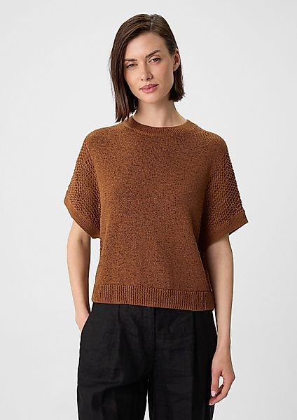 comma Kurzarmpullover Strickpullover Kurzarm-Pullover im Loose günstig online kaufen