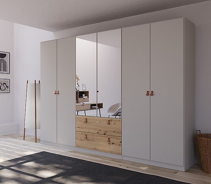 rauch Drehtürenschrank "Homey by Quadra Spin", mit cognacbraunen Ledergriff günstig online kaufen