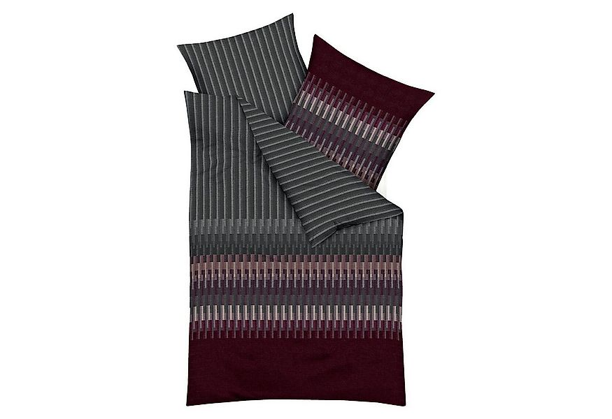 Kaeppel Bettwäsche SMART, L 155 x B 220 cm, Burgund, Grau, Biber, 1 teilig, günstig online kaufen