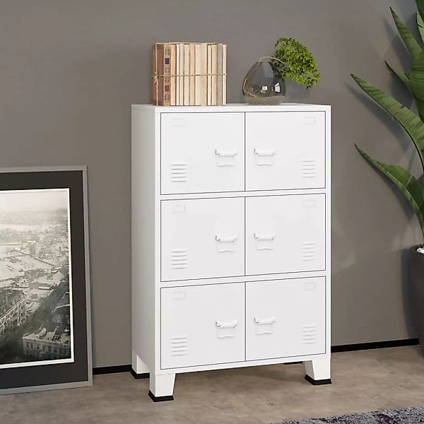 vidaXL Aufbewahrungsbox Lagerschrank Industrial Weiß 75x40x115 günstig online kaufen