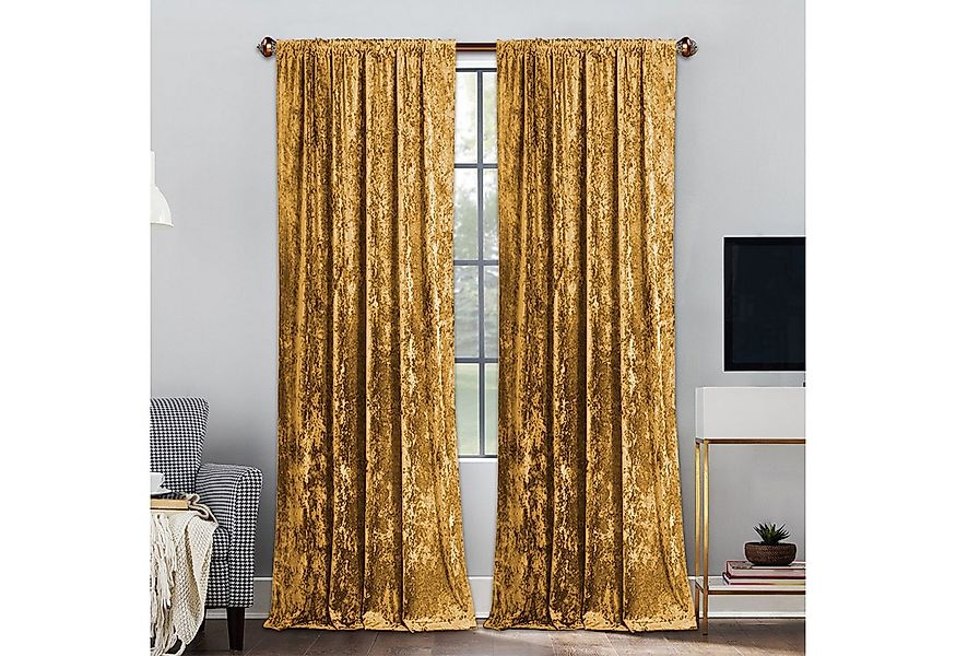 BTTO V&G Gardine Samtvorhang,Verdunkelungsvorhänge,Solide Gardinen Samt (2 günstig online kaufen