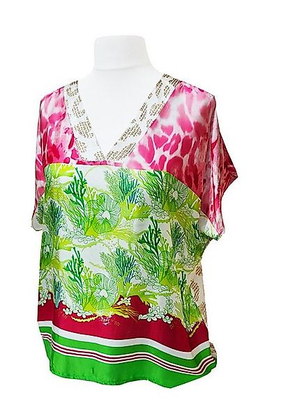 Kurzarmbluse SAISON Tunika Blusenshirt Kurzarm Bluse BUNT günstig online kaufen