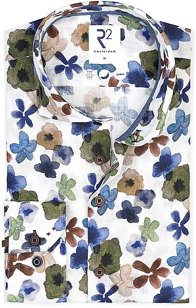 R2 Hemd Leinen Blumenmuster Multicolor - Größe 3XL günstig online kaufen