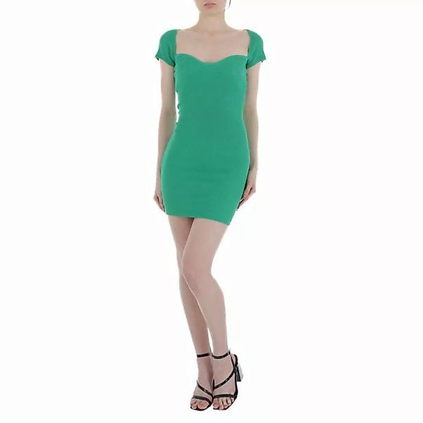 Ital-Design Minikleid Damen Elegant Stretch Strickoptik Minikleid in Grün günstig online kaufen