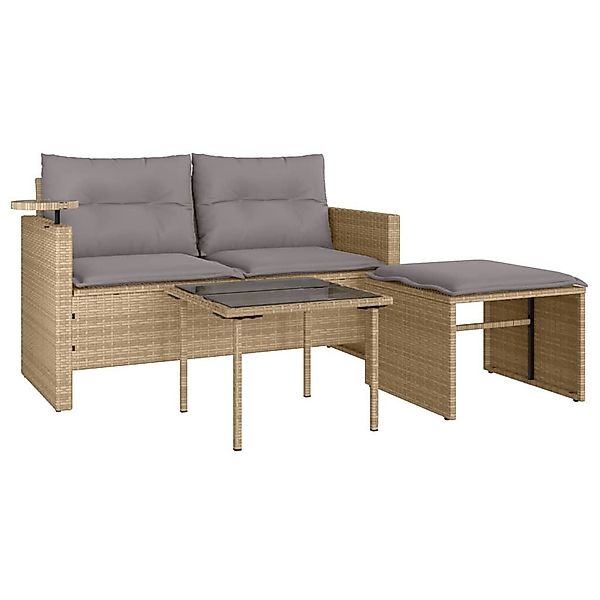 vidaXL Loungesofa 3-tlg. Garten-Sofagarnitur mit Kissen günstig online kaufen