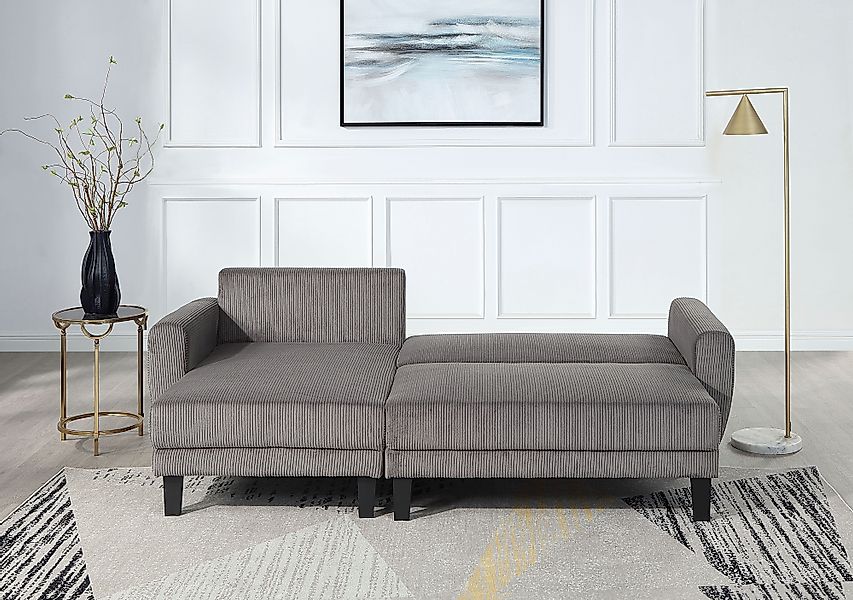 ATLANTIC home collection Ecksofa "Leonid L-Form", mit Schlaffunktion und Be günstig online kaufen