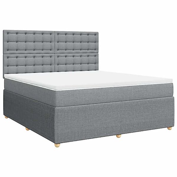vidaXL Boxspringbett mit Matratze Hellgrau 180x200 cm Stoff 3294449 günstig online kaufen