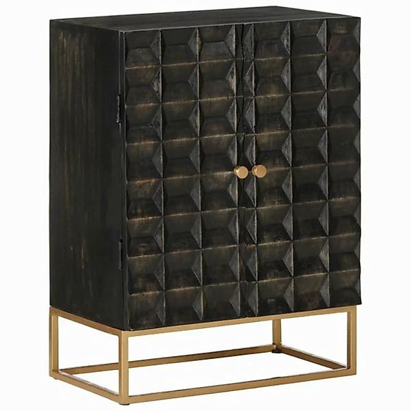 vidaXL Schuhschrank Sideboard Schwarz 55x34x75 cm Massivholz Mango und Eise günstig online kaufen