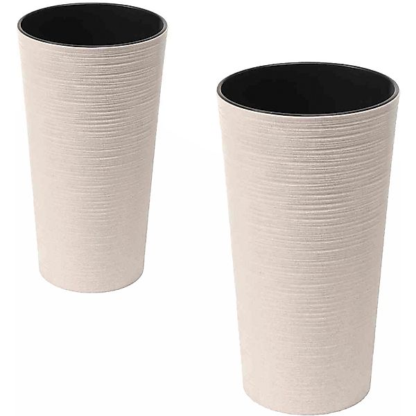 Siena Garden Pflanzgefäß Set 2 tlg. Eco Locon Weiß Ø 25 x 46,5 cm,  Ø 30 x günstig online kaufen