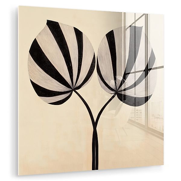 MuchoWow Acrylglasbild Blätter - Gestreift - günstig online kaufen