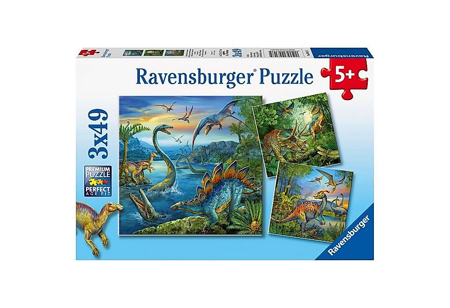 Ravensburger Puzzle Faszination Dinosaurier. Puzzle 3 X 49 Teile, 49 Puzzle günstig online kaufen