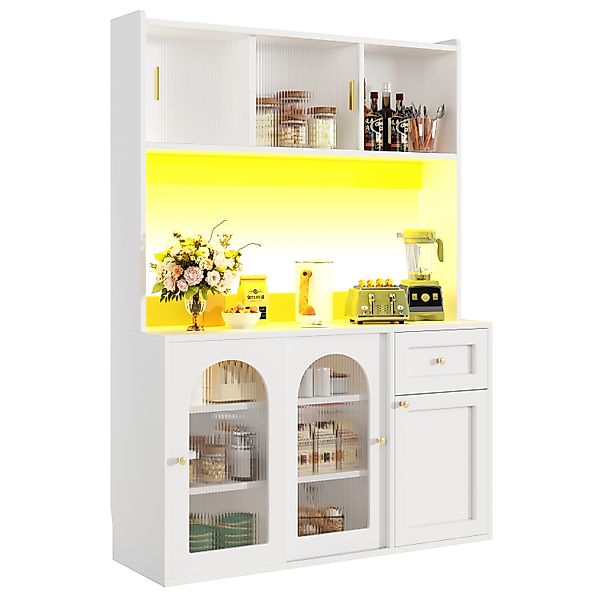 MODFU Hochschrank Küchenschrank,Vitrinenschrank,Buffetschrank (Moderne Küch günstig online kaufen