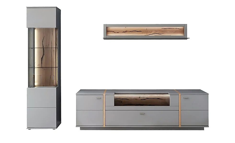 Wohnkombination  Sella ¦ grau ¦ Maße (cm): B: 266 H: 207 T: 50.0 Kommoden & günstig online kaufen