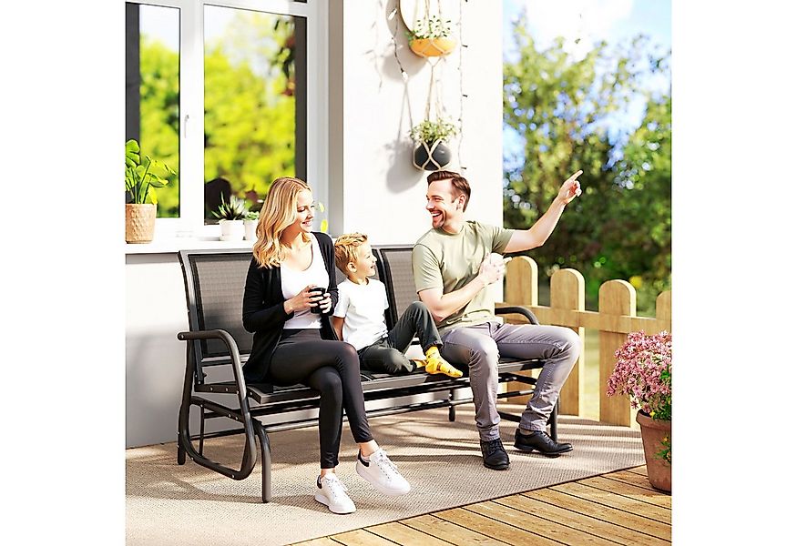 Outsunny Gartenbank mit Schaukelmechanismus, bis 300 kg belastbar (Gartensc günstig online kaufen