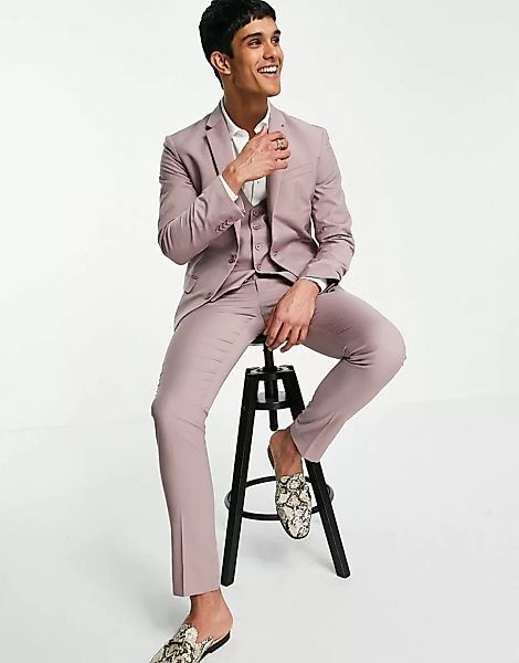 New Look – Enge Anzughose in Blassrosa günstig online kaufen