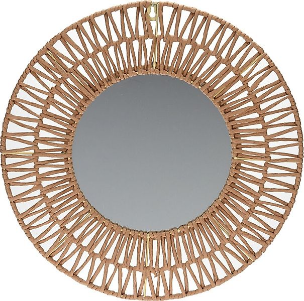 Spetebo Wandspiegel Wandspiegel rund mit Papier Bast - Ø 45 cm günstig online kaufen