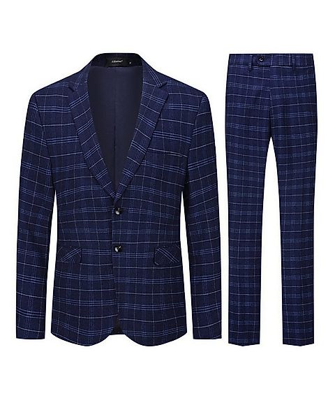 Allthemen Anzug (2 tlg) karierter Herrenanzug Slim Fit Businessanzug mit 2 günstig online kaufen