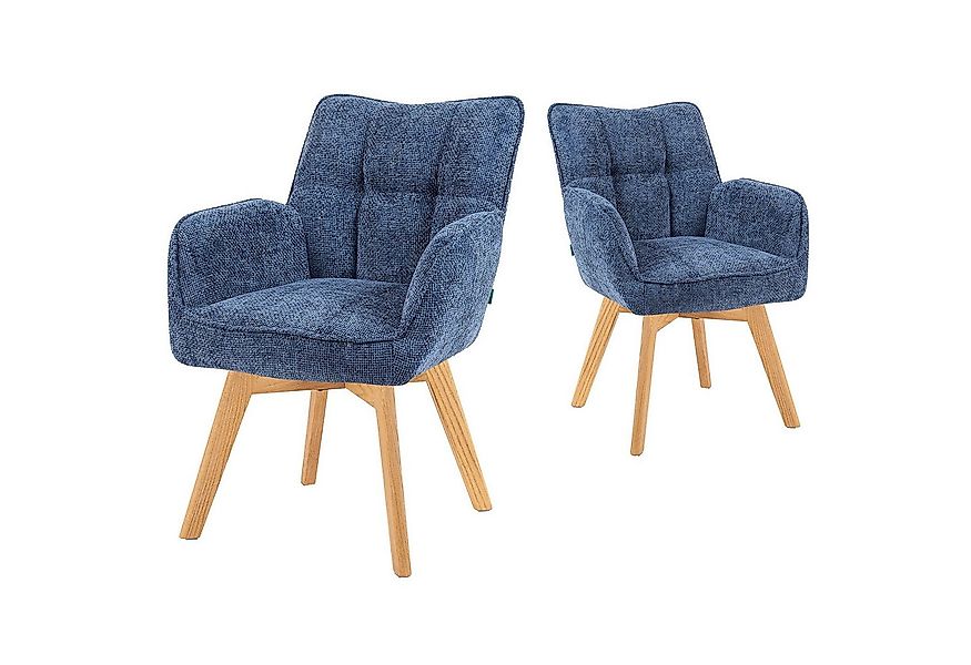 DUBI Möbel Polsterstuhl Mika-Theo, Federkern, Eiche geölt, 360° drehbar im günstig online kaufen