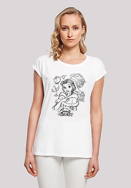 F4NT4STIC T-Shirt "Disney Die Schöne und das Biest Collage Zeichnung", Dame günstig online kaufen