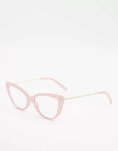 Quay – Lustworthy – Cat-Eye-Brille mit klaren Gläsern-Transparent günstig online kaufen